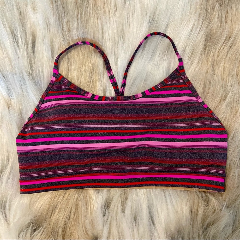 Lululemon Athletica Purple Striped Racerback Sports Bra - Picture 2 of 6
